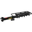 Portbagaj bicicleta MTB spate cu stop reflectorizant rosu, prindere pe tija, sarcina maxima 50 kg, 55 x 14.5 cm, aluminiu, kit montare inclus, West Biking, negru