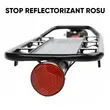 Portbagaj bicicleta MTB spate cu stop reflectorizant rosu, prindere pe tija, sarcina maxima 50 kg, 53 x 14 x 35.5 cm, aliaj aluminiu, kit montare inclus, negru