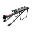 Portbagaj bicicleta MTB spate cu stop reflectorizant rosu, prindere pe tija, sarcina maxima 50 kg, 53 x 14 x 35.5 cm, aliaj aluminiu, kit montare inclus, negru