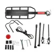 Portbagaj bicicleta MTB spate cu stop reflectorizant rosu, prindere pe tija, sarcina maxima 50 kg, 53 x 14 x 35.5 cm, aliaj aluminiu, kit montare inclus, negru