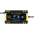 Redresor auto digital, incarcare baterii cu afisaj LCD, auto, moto, camion, Foxsur, 12V/8A, 24V/4A, 6Ah-150Ah, functie de reparare acumulator prin impulsuri, galben cu negru
