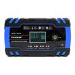 Redresor auto digital, incarcare baterii cu afisaj LCD, auto, moto, camion, Foxsur, 12V/8A, 24V/4A, 6Ah-150Ah, functie de reparare acumulator prin impulsuri, albastru cu negru