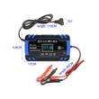 Redresor auto digital, incarcare baterii cu afisaj LCD, auto, moto, camion, Foxsur, 12V/8A, 24V/4A, 6Ah-150Ah, functie de reparare acumulator prin impulsuri, albastru cu negru