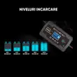 Redresor auto digital, incarcare baterii cu afisaj LCD, auto, moto, camion, Foxsur, 12V/8A, 24V/4A, 6Ah-150Ah, functie de reparare acumulator prin impulsuri, negru