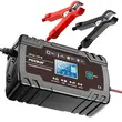 Redresor auto digital, incarcare baterii cu afisaj LCD, auto, moto, camion, Foxsur, 12V/8A, 24V/4A, 6Ah-150Ah, functie de reparare acumulator prin impulsuri, negru
