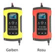 Redresor baterie auto digital cu afisaj LCD, auto si moto, Foxsur, 12V/5A, 4Ah-100Ah, functie de reparare acumulator prin impulsuri, rosu cu negru