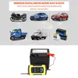 Redresor baterie auto digital cu afisaj LCD, auto si moto, Foxsur, 12V/5A, 4Ah-100Ah, functie de reparare acumulator prin impulsuri, galben cu negru