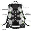Rucsac bicicleta pliabil, ultra usor, impermeabil, buzunar sistem hidratare, 10L, West Biking, negru cu verde
