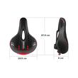 Sa bicicleta MTB cu stop reflectorizant rosu si spuma de memorie, ergonomica, impermeabila, rezistenta la socuri, 27.5 x 19.5 x 9 cm, poliuretan, West Biking, negru cu rosu