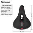 Sa de bicicleta de oras si MTB, spuma de memorie, design aerodinamic, ergonomica, respirabila, impermeabila, rezistenta la socuri si uzura, 25.5 x 18.5 cm, poliuretan si otel, West Biking, negru cu rosu