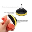 Set 11 piese polish auto profesional cu taler M14, discuri de burete si lana cu diametru 8 cm, conectare la bormasina autofiletanta