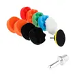 Set 11 piese polish auto profesional cu taler M14, discuri de burete si lana cu diametru 8 cm, conectare la bormasina autofiletanta