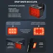 Set lumini bicicleta far si stop cu 6 LEDURI, fata si spate, 8 si 12 moduri de iluminare, 180 lumeni+ 25 lumeni, baterie 800 mAh + 500 mAh cu incarcare USB, potrivire universala inclusiv trotineta, scuter, bicicleta electrica, e-bike,rezistent la apa