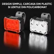Set lumini bicicleta far si stop cu 6 LEDURI, fata si spate, 8 si 12 moduri de iluminare, 180 lumeni+ 25 lumeni, baterie 800 mAh + 500 mAh cu incarcare USB, potrivire universala inclusiv trotineta, scuter, bicicleta electrica, e-bike,rezistent la apa