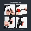 Set lumini bicicleta far si stop cu 6 LEDURI, fata si spate, 8 si 12 moduri de iluminare, 180 lumeni+ 25 lumeni, baterie 800 mAh + 500 mAh cu incarcare USB, potrivire universala inclusiv trotineta, scuter, bicicleta electrica, e-bike,rezistent la apa