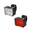 Set lumini bicicleta far si stop cu 6 LEDURI, fata si spate, 8 si 12 moduri de iluminare, 180 lumeni+ 25 lumeni, baterie 800 mAh + 500 mAh cu incarcare USB, potrivire universala inclusiv trotineta, scuter, bicicleta electrica, e-bike,rezistent la apa