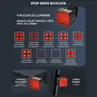 Set lumini bicicleta far si stop cu 4 LEDURI, fata si spate, 8 si 9 moduri de iluminare, 130 lumeni + 20 lumeni, baterie 500 mAh + 300 mAh cu incarcare USB, potrivire universala inclusiv trotineta, scuter, bicicleta electrica, e-bike,rezistent la apa