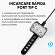 Set lumini bicicleta far si stop cu 6 LEDURI, fata si spate, 8 si 12 moduri de iluminare, 180 lumeni+ 25 lumeni, baterie 800 mAh + 500 mAh cu incarcare USB, potrivire universala inclusiv trotineta, scuter, bicicleta electrica, e-bike,rezistent la apa