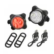 Set lumini bicicleta far si stop cu LED, fata si spate, 4 moduri de iluminare, 20 + 10 lumeni, baterie 500 mAh si incarcare USB, potrivire universala inclusiv trotineta, scuter, bicicleta electrica, e-bike