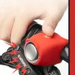 Sonerie bicicleta copii, mini, 120 dB, 4 tipuri de sunete, potrivire universala inclusiv trotineta, scuter, bicicleta electrica, e-bike, prindere ghidon, rosu