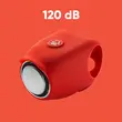 Sonerie bicicleta copii, mini, 120 dB, 4 tipuri de sunete, potrivire universala inclusiv trotineta, scuter, bicicleta electrica, e-bike, prindere ghidon, rosu