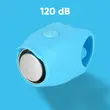 Sonerie bicicleta copii, mini, 120 dB, 4 tipuri de sunete, potrivire universala inclusiv trotineta, scuter, bicicleta electrica, e-bike, prindere ghidon, albastru