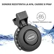 Sonerie bicicleta cu telecomanda, 120 dB, 4 sunete alarma sonerie, incarcare USB, prindere ghidon, rezistent la apa, potrivire trotineta, scuter, bicicleta electrica, e-bike, MTB, negru
