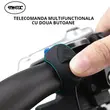 Sonerie bicicleta cu telecomanda, 120 dB, 4 sunete alarma sonerie, incarcare USB, prindere ghidon, rezistent la apa, potrivire trotineta, scuter, bicicleta electrica, e-bike, MTB, negru