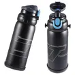 Sticla de apa 800 ml portabila, 2 capete interschimbabile, curea transport, recipient termos pentru bauturi calde si reci, bidon de apa, pentru bicicleta, sport, drumetie, camping, inox