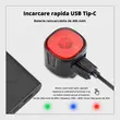 Stop bicicleta inteligent cu senzor de frana, vibratii si lumina, 6 moduri iluminare LED, West Biking, incarcare USB, autonomie baterie max 60 ore, indicator baterie, plastic ABS, rezistent la apa, universal, negru