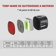 Stop bicicleta inteligent cu senzor de frana, vibratii si lumina, 6 moduri iluminare LED, West Biking, incarcare USB, autonomie baterie max 60 ore, indicator baterie, plastic ABS, rezistent la apa, universal, negru