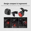 Stop bicicleta inteligent cu senzor de frana, vibratii si lumina, 6 moduri iluminare LED, West Biking, incarcare USB, autonomie baterie max 60 ore, indicator baterie, plastic ABS, rezistent la apa, universal, negru