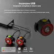 Stop bicicleta spate LED, 7 moduri de iluminare, 30 lumeni, baterie 300 mAh cu incarcare USB, potrivire universala inclusiv trotineta, scuter, bicicleta electrica, e-bike, rezistent la apa, lumina bicicleta spate