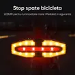 Lumini spate bicicleta cu semnalizare LED si telecomanda wireless, potrivire universala inclusiv trotineta, scuter, bicicleta electrica, e-bike, incarcare USB, rezistent la apa, plastic ABS