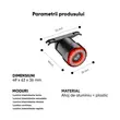 Stop bicicleta spate inteligent LED cu senzor frana si lumina, 5 moduri de iluminare, 30 lumeni, baterie 400 mAh, incarcare USB tip C, potrivire universala inclusiv trotineta, scuter, bicicleta electrica, e-bike, rezistent la apa