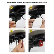 Stop bicicleta spate inteligent LED cu senzor frana si lumina, 5 moduri de iluminare, 30 lumeni, baterie 400 mAh, incarcare USB tip C, potrivire universala inclusiv trotineta, scuter, bicicleta electrica, e-bike, rezistent la apa