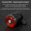 Stop bicicleta spate inteligent LED cu senzor frana si lumina, 5 moduri de iluminare, 30 lumeni, baterie 400 mAh, incarcare USB tip C, potrivire universala inclusiv trotineta, scuter, bicicleta electrica, e-bike, rezistent la apa