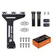 Suport bidon apa bicicleta, dublu, MTB, BMX, prindere sub sa, ultra usor, aluminiu, West Biking, negru