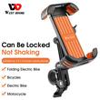 Suport telefon bicicleta, motocicleta, trotineta, scuter, bicicleta electrica, e-bike, MTB, compatibil cu telefoane pana la 19 cm lungime, West Biking, 13.5 x 9 x 3.4 cm, negru cu portocaliu