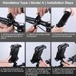 Suport telefon bicicleta, motocicleta, trotineta, scuter, bicicleta electrica, e-bike, MTB, compatibil cu telefoane pana la 19 cm lungime, West Biking, 13.5 x 9 x 3.4 cm, negru cu portocaliu