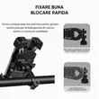 Suport telefon bicicleta, motocicleta, trotineta, scuter, bicicleta electrica, e-bike, MTB, compatibil cu telefoane pana la 18.3 cm lungime, rotativ 360 grade, montare ghidon, rezistent la apa