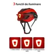 Casca protectie ciclism sosea si MTB cu viziera magnetica detasabila, lumina led de avertizare cu incarcare usb, aerodinamica, ultrausoara, canale de ventilatie, sistem de reglare, marimea L (57-62 cm), EPS+PC, West Biking, rosu