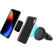 Suport auto magnetic pentru telefon, prindere grila de ventilatie, universal, negru, 7 x 4 x 4 cm