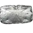 Parasolar auto retractabil 135 x 79 cm, tip umbrela, pliabil, protectie ridicata UV, poliester premium 210T + ABS, husa depozitare, pentru parbriz auto, Roll Fast, argintiu + negru
