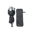 Parasolar auto retractabil 143 x 86 cm, tip umbrela, pliabil, protectie ridicata UV, poliester premium 210T + ABS, husa depozitare, pentru parbriz auto, Roll Fast, argintiu + negru