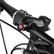 Stop LED bicicleta, functie dubla fata/spate, potrivire universala inclusiv pentru MTB, vizibilitate 50 m si 240 de grade, 3 moduri de iluminare, prindere de tija, plastic ABS si aluminiu, rezistent la apa, 11.3 x 3.1 x 3.1 cm, West Biking, negru