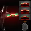 Stop spate bicicleta, 42 LED-uri, 6 moduri de iluminare si telecomanda wireless, potrivire universala inclusiv MTB, prindere tija, incarcare USB, autonomie baterie 40 ore, plastic ABS, rezistent la apa, 11 x 4.8 x 2.9 cm, West Biking, negru