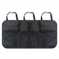 Organizator portbagaj auto, 46x88 cm, prindere pe tetiere, 8 compartimente, Roll Fast, negru