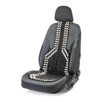 Semi husa scaun auto cu bile de lemn, Walser, alb-negru
