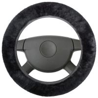 Husa volan din blana de miel, Walser, diametru 37 - 39 cm, negru